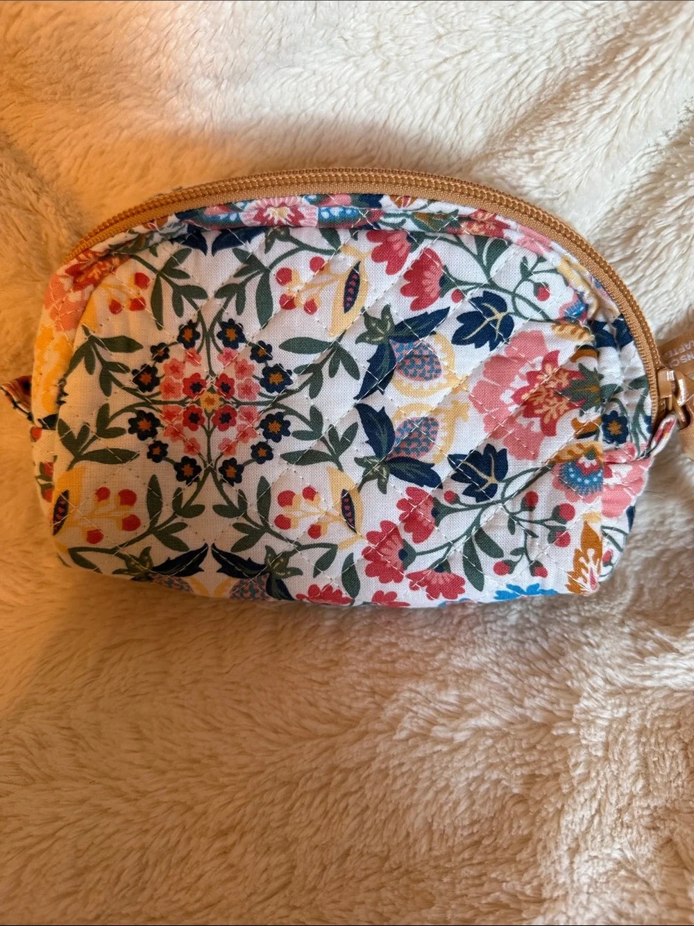 Vera Bradley Floral Quilted Cotton Cosmetic Pouch Bag Conscious Crafted Multi